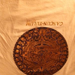 Cancun handmade t shirt x large beige and cream